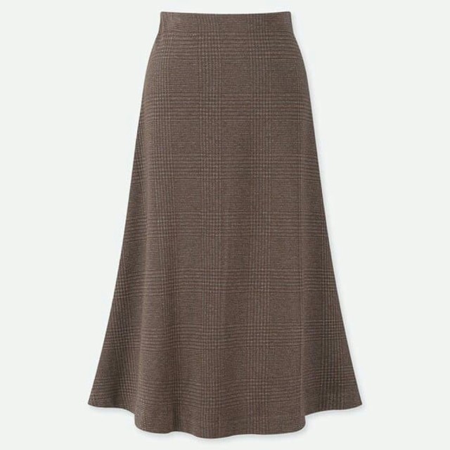 UNIQLO(ユニクロ)のUNIQLO ジャカードフレアミディスカート ブラウン XL レディースのスカート(ロングスカート)の商品写真