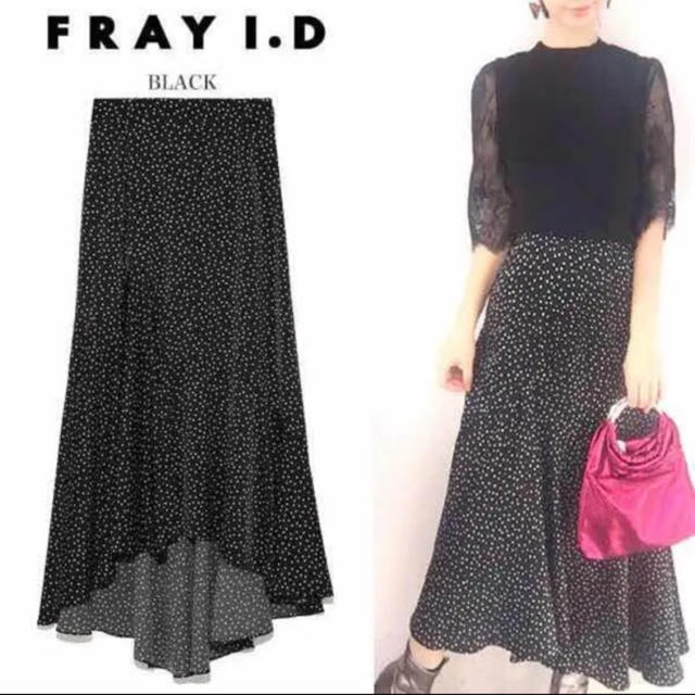 FRAY I.D(フレイアイディー)のプププ様専用　FRAY ID ♡イレギュラーヘムサテンスカート レディースのスカート(ロングスカート)の商品写真