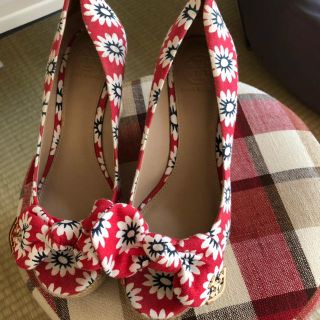 トリーバーチ(Tory Burch)の★TORY BURCHトリーバーチDORY花柄ウェッジサンダル(ビーチサンダル)