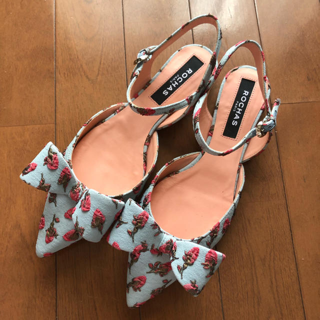 新品】ROCHAS☆ロシャス フラワージャガードパンプス