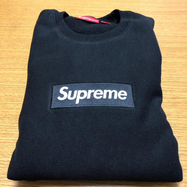 非常に高い品質 Supreme black crewneck logo box supreme 極美品15aw