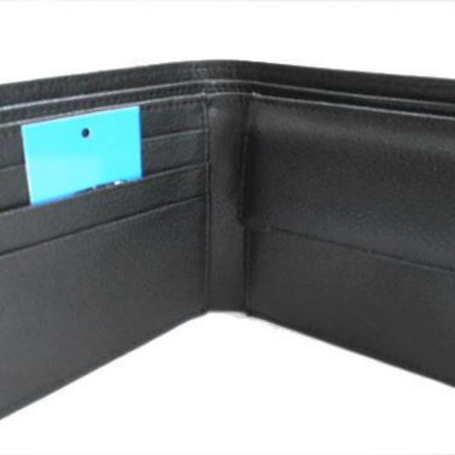 クロコダイル　完全マット　背皮二つ折り財布　ブラック
