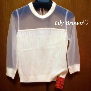 リリーブラウン(Lily Brown)のチュール切り替えプルオーバー♡(ニット/セーター)