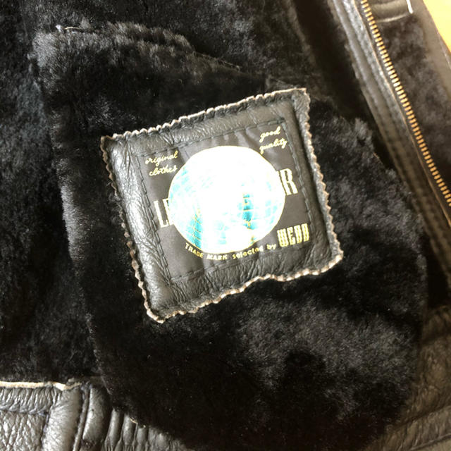 ムートンジャケット黒Mサイズ美品 メンズのジャケット/アウター(レザージャケット)の商品写真