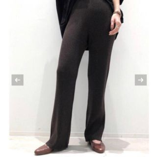 アパルトモンドゥーズィエムクラス(L'Appartement DEUXIEME CLASSE)のアパルトモン KNIT PANTS 34 ブラウン カシミヤ(カジュアルパンツ)