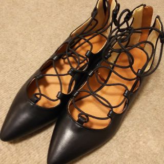 ジーユー(GU)のGU レースアップパンプス 新品 Mサイズ(ハイヒール/パンプス)