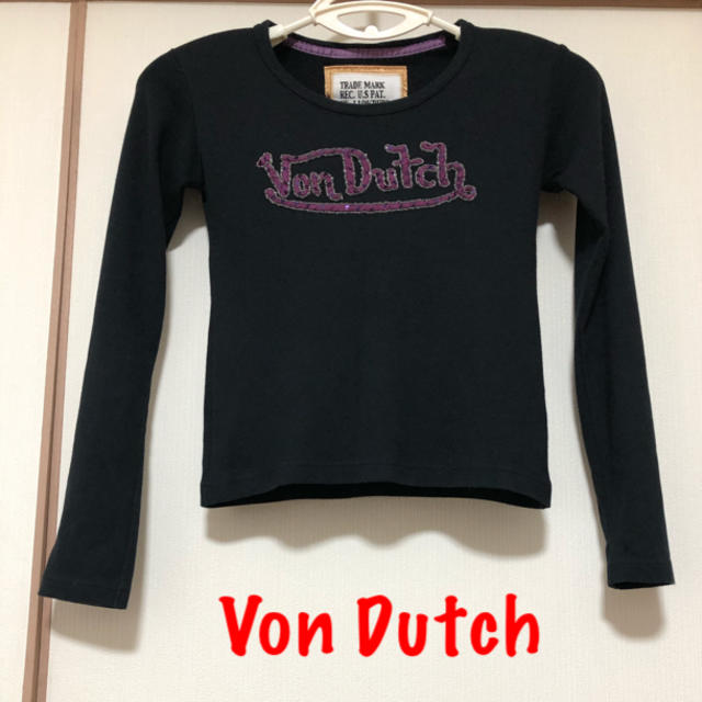 Von Dutch(ボンダッチ)のVon Dutch ブラック　長袖シャツ　美品　正規品　売り切り1点のみ‼️ レディースのトップス(Tシャツ(長袖/七分))の商品写真