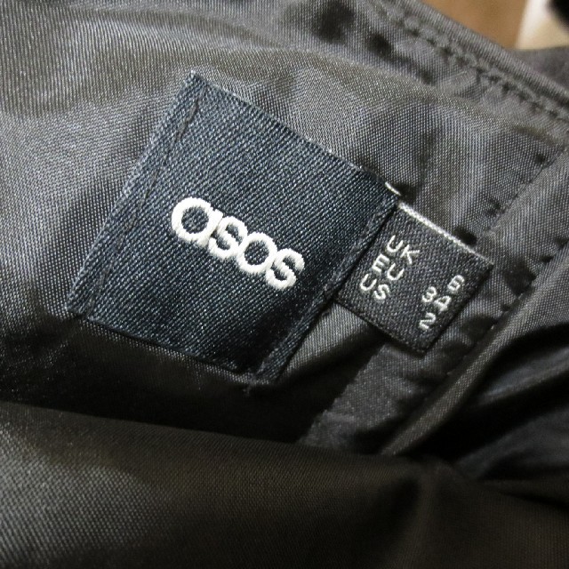 asos(エイソス)のASOSエイソスタイトワンピースドレスUS2ブラックシンプルパーティードレス レディースのワンピース(ひざ丈ワンピース)の商品写真