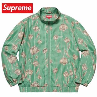 シュプリーム(Supreme)のsupreme Floral Silk Track Jacket 緑M(ナイロンジャケット)