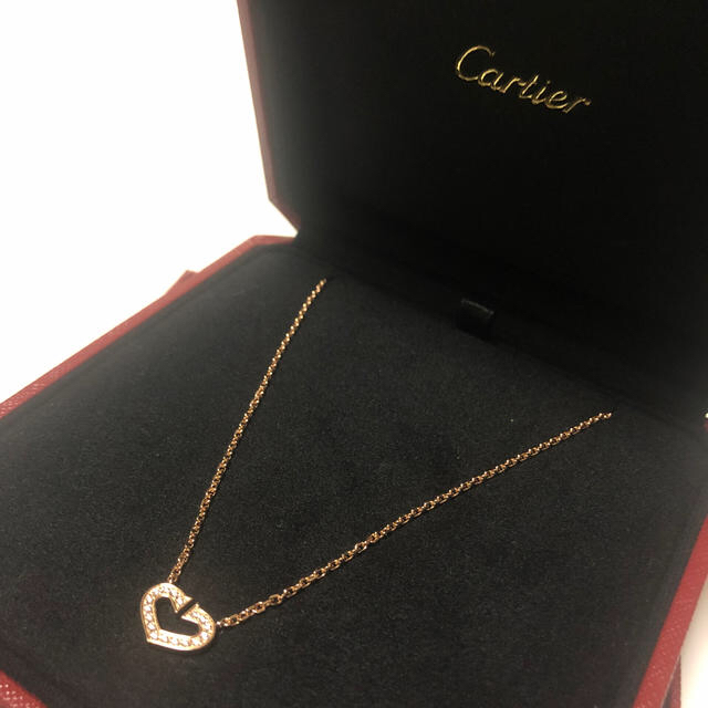 Cartier(カルティエ)のカルティエ♡ネックレス♡Cハート♡K18PG  ダイヤ Cartier  レディースのアクセサリー(ネックレス)の商品写真