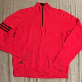 アディダス(adidas)のアディダス ニット テーラーメイド ハーフジップ レッド 赤(ニット/セーター)