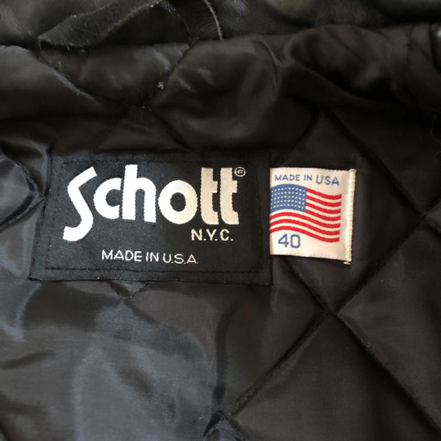 schott(ショット)の美品‼️schott立襟シングルライダース641Q  40インチ メンズのジャケット/アウター(ライダースジャケット)の商品写真