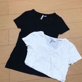 エイチアンドエム(H&M)のH&M Tシャツ 白 黒 2枚セット(Tシャツ(半袖/袖なし))