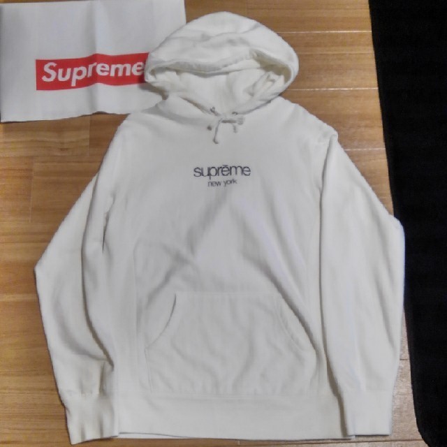 Supreme 15ss classic logo hooded パーカー白 M