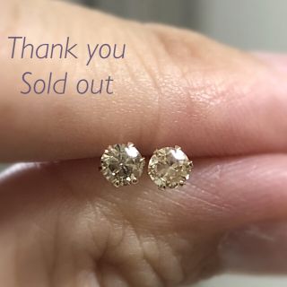 K18 0.30ct ブラウン ダイヤモンド ピアス(ピアス)