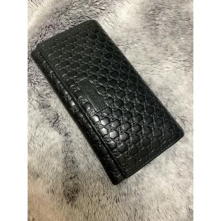 グッチ(Gucci)の【中古美品】GUCCI シマレザー 長財布 nero 正規品(長財布)