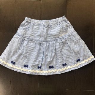 ミキハウス(mikihouse)の♡美品♡ミキハウス  夏物スカート  レース＆リボン　女の子　M(スカート)