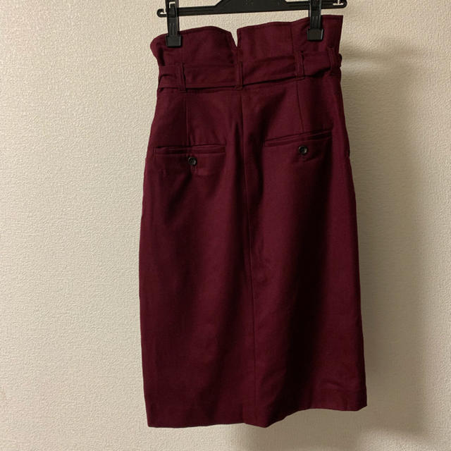Spick & Span(スピックアンドスパン)のりれ様専用 ボルドーウエストリボンスカート レディースのスカート(ひざ丈スカート)の商品写真
