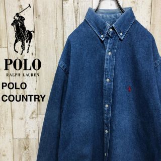 ラルフローレン(Ralph Lauren)の【超激レア】 ポロカントリー ラルフローレン 刺繍ロゴ デニム シャツ(シャツ)