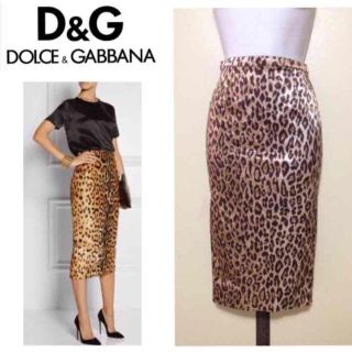 ドルチェアンドガッバーナ(DOLCE&GABBANA)のみどり様D&G ひょう柄ペンシルスカート(ひざ丈スカート)