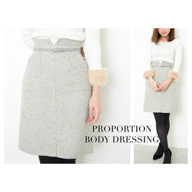 PROPORTION BODY DRESSING(プロポーションボディドレッシング)のPROPORTION BODY DRESSING ネップツィードタイトスカート レディースのスカート(ひざ丈スカート)の商品写真