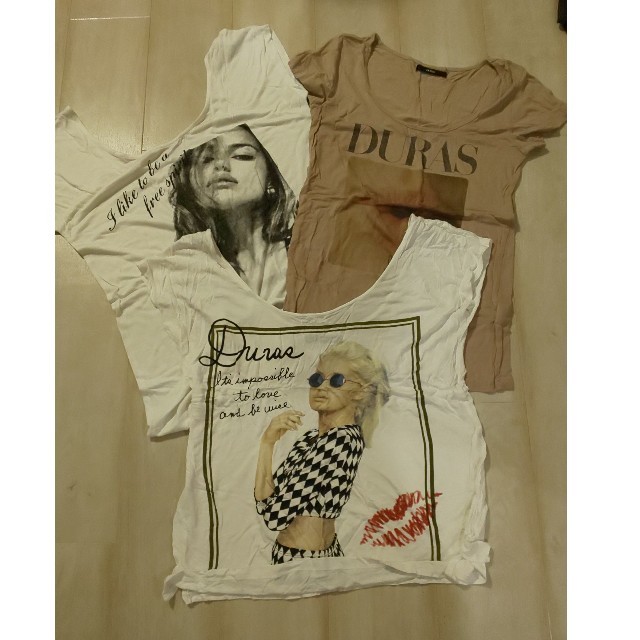 DURAS(デュラス)のデュラス Tシャツ３枚セット レディースのトップス(Tシャツ(半袖/袖なし))の商品写真