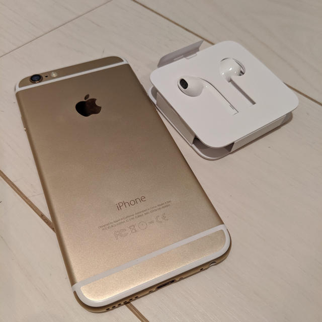 再お値下げ）iPhone6 ゴールド au 本体 & イヤフォン