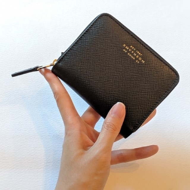 Smythson(スマイソン)の残り１【新品】Smythson パナマ コインケース ミニ財布 ユニセックス 黒 レディースのファッション小物(コインケース)の商品写真