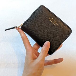 スマイソン(Smythson)の残り１【新品】Smythson パナマ コインケース ミニ財布 ユニセックス 黒(コインケース)