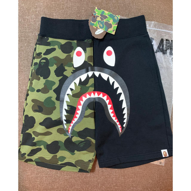 BAPE HALF CAMO SHARK SHORT PANTS