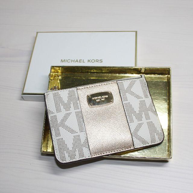 MICHAEK KORS 上品 パス＆コインケース モノグラム・ゴールド