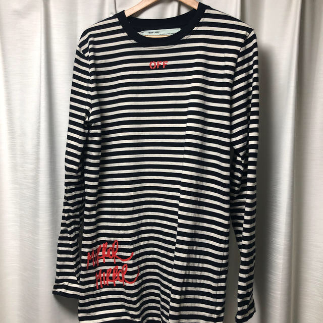 OFF-WHITE(オフホワイト)の【off-white】確実正規品　オフホワイト  ボーダー　ロンT トレーナー メンズのトップス(Tシャツ/カットソー(七分/長袖))の商品写真