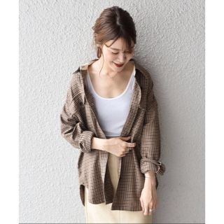 シップス(SHIPS)のSHIPS シャツジャケット チェックシャケット ブラウン 2019AW 美品(シャツ/ブラウス(長袖/七分))