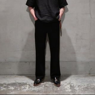 サンシー(SUNSEA)のsunsea19ss teketeke pants ブラック(スラックス)