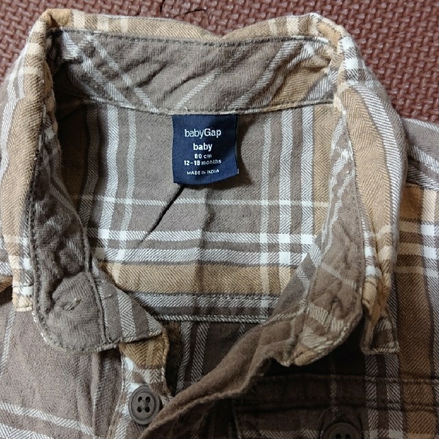 babyGAP(ベビーギャップ)のチェック柄ロンパース春秋用カバーオール キッズ/ベビー/マタニティのベビー服(~85cm)(ロンパース)の商品写真