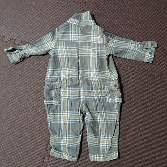 babyGAP(ベビーギャップ)のチェック柄ロンパース春秋用カバーオール キッズ/ベビー/マタニティのベビー服(~85cm)(ロンパース)の商品写真