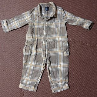 ベビーギャップ(babyGAP)のチェック柄ロンパース春秋用カバーオール(ロンパース)