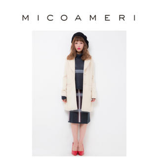 MICOAMERI★ビジューボタン付きシャギー素材のチェスターコート(チェスターコート)