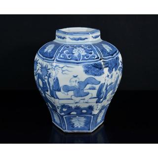 中国　色絵　人物文瓶　高さ約36cm　D　R5482B
