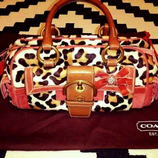 コーチ(COACH)のCOACH ハラコ 豹柄 ハンドバッグ(ハンドバッグ)