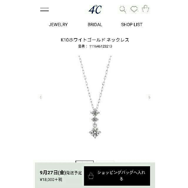 新品未使用品　4℃ネックレス