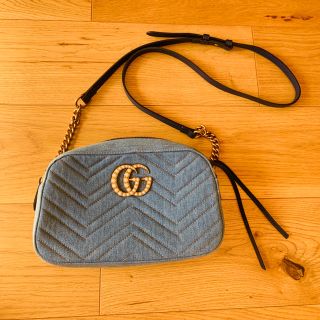 グッチ(Gucci)のグッチ GUCCI GGパール ショルダー バッグ デニム キャンバス(ショルダーバッグ)