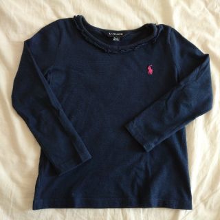 ラルフローレン(Ralph Lauren)のラルフローレンキッズ 長袖Tシャツ 100 ネイビー 紺 ロンT トップスフリル(Tシャツ/カットソー)