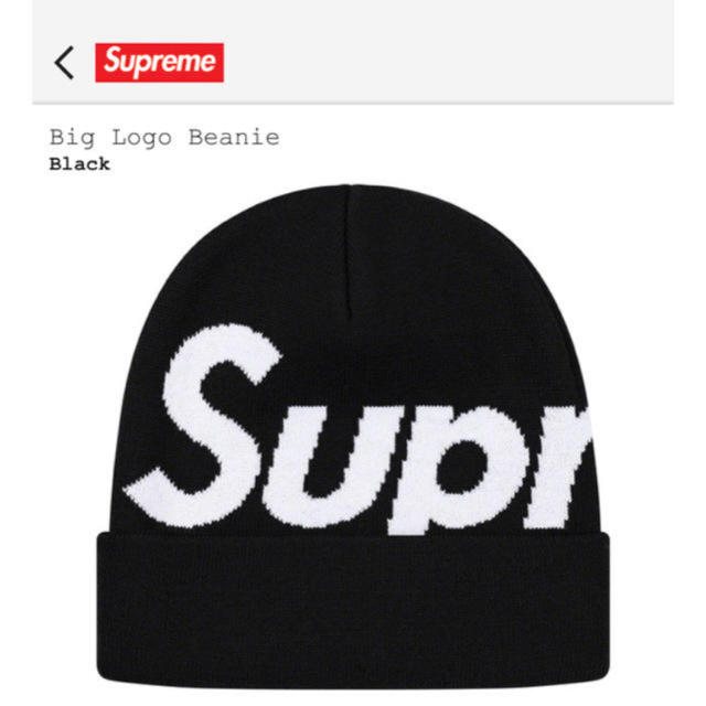 ニット帽/ビーニーSupreme  Big  Logo Beanie 黒　新品