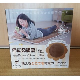 ヤマゼン(山善)の【中古品】ふかふか洗えるどこでも電気カーペット(ホットカーペット)