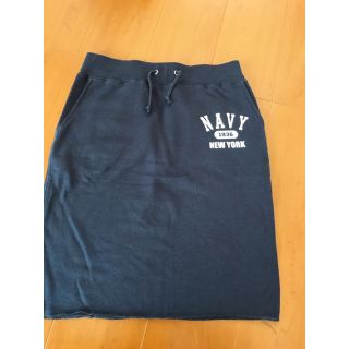 〈NAVY〉スウェットスカート(ひざ丈スカート)