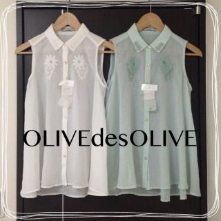 オリーブデオリーブ(OLIVEdesOLIVE)の新品♡オリーブ ノースリ ブラウス(シャツ/ブラウス(半袖/袖なし))