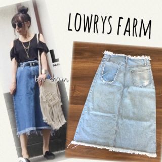 ローリーズファーム(LOWRYS FARM)のLOWRYS FARM♡フリンジデニムミディスカート(ロングスカート)