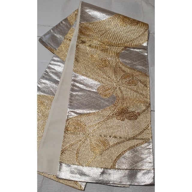 nanakaさま専用 振袖 袋帯(未仕立て) 銀色 金色 組紐 四菱 六通の通販 by nami maman's shop｜ラクマ