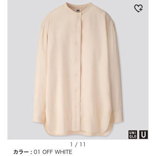 ユニクロ(UNIQLO)のUNIQLO ドレープツイルスタンダードカラーシャツ　size S(シャツ/ブラウス(長袖/七分))